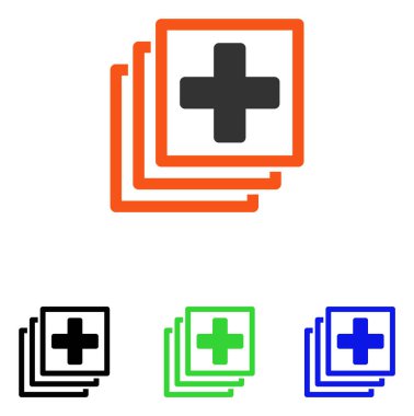 Tıbbi Dokümanlar düz vektör simgesi