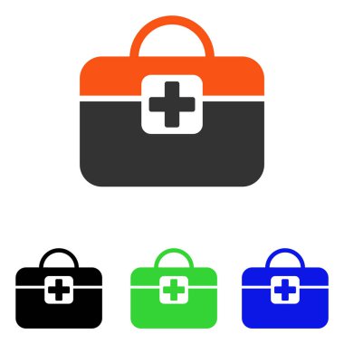 Tıbbi kiti düz vektör simgesi