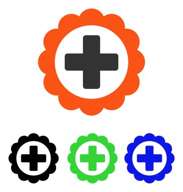 Tıbbi etiket düz vektör simgesi