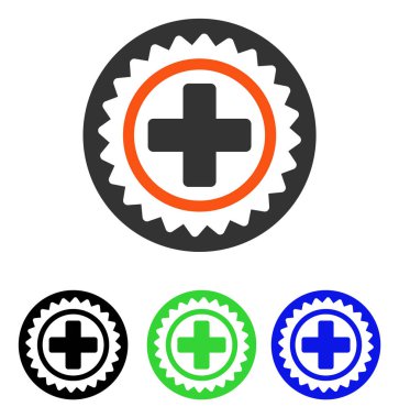 Tıbbi damga düz vektör simgesi