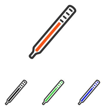 Tıbbi termometre düz vektör simgesi