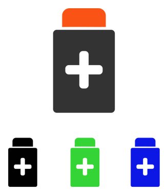 İlaç şişe düz vektör simgesi