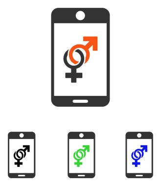 Düz vektör simge Dating cep