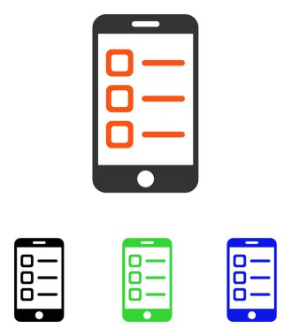 Mobil listesi düz vektör simgesi