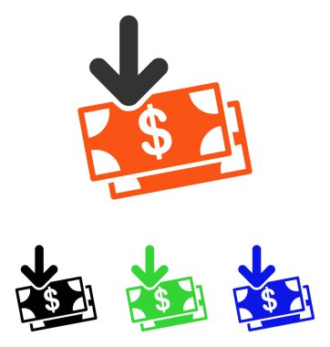 Para gelir düz vektör simgesi