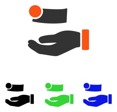 Para ödeme düz vektör simgesi