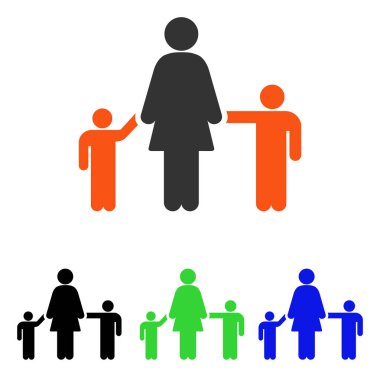 Anne ve çocuk düz vektör simgesi