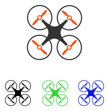 Nanocopter düz vektör simgesi