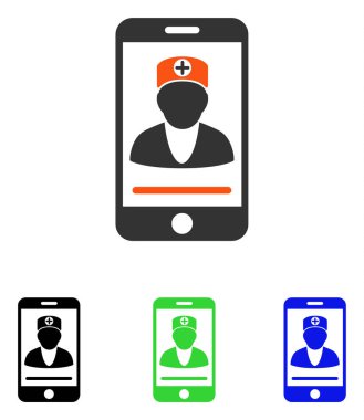 Online doktor düz vektör simgesi