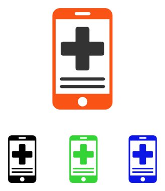 Online tıbbi veri düz vektör simgesi