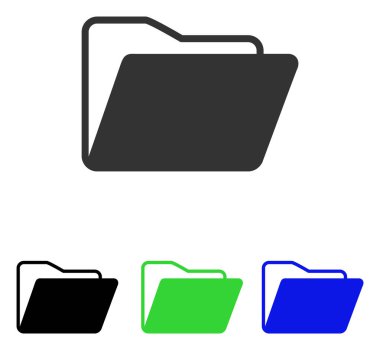 Açık klasör düz vektör simgesi