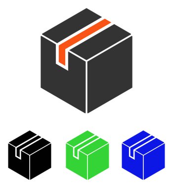 Paket düz vektör simgesi