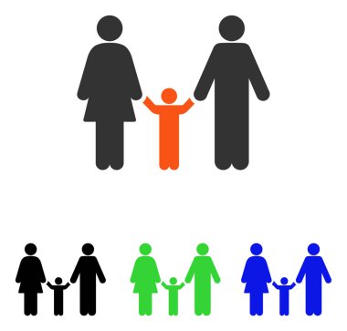 Anne ve çocuk düz vektör simgesi