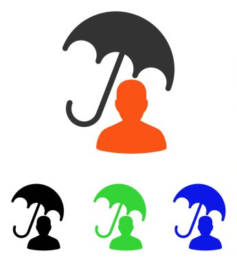 Hasta bakımı şemsiye düz vektör simgesi