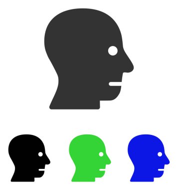 Hasta baş düz vektör simgesi