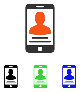 Hasta mobil hesap düz vektör simgesi