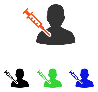 Hasta aşı düz vektör simgesi