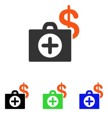 Ödeme sağlık büyük düz vektör simgesi