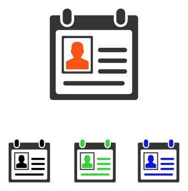 Kişisel rozet düz vektör simgesi