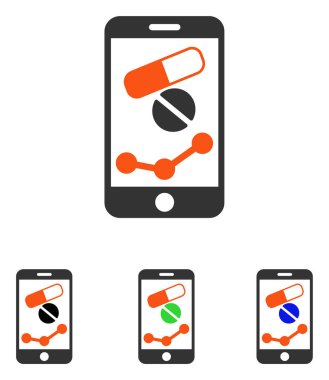 Eczane Online rapor düz vektör simgesi