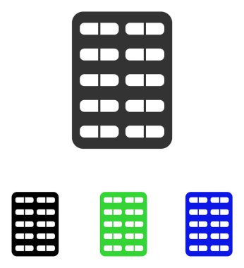 Hap Blister düz vektör simgesi