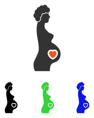 Hamile kadın düz vektör simgesi