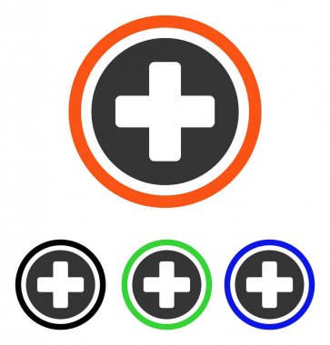 Çapraz düz vektör simge yuvarlak