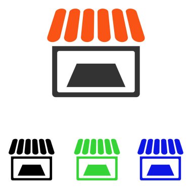 dükkan düz vektör simgesi