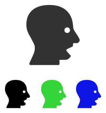 Vektör simge bağırarak kafa düz