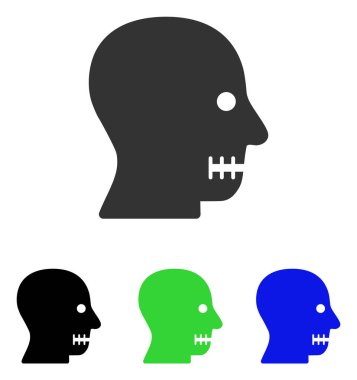 Dikili ağız düz vektör simgesi