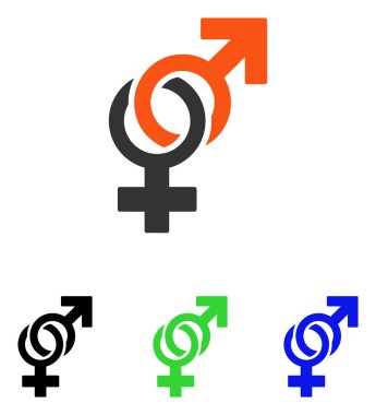 Cinsel semboller düz vektör simgesi