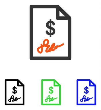 Fatura düz vektör simge imzaladı