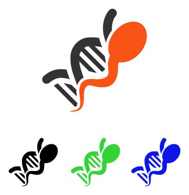 Sperm genom düz vektör simgesi