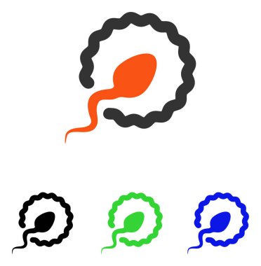 Sperm penetrasyon düz vektör simgesi