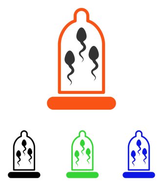 Sperm koruma düz vektör simgesi