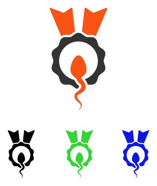 Sperm kazanan düz vektör simgesi