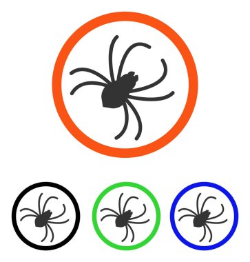 Örümcek yassı vektör simgesi