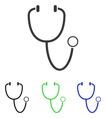 stetoskop düz vektör simgesi