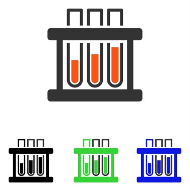Test tüpleri düz vektör simgesi