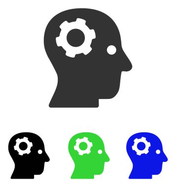 Düşünme vites düz vektör simgesi