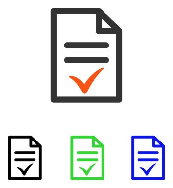 Geçerli belge düz vektör simgesi