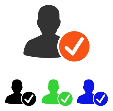 Geçerli hasta düz vektör simgesi