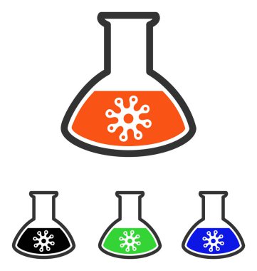 Virüs analiz düz vektör simgesi