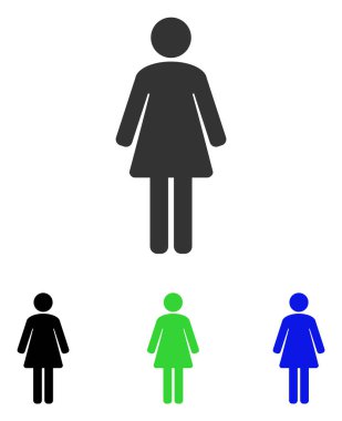 Kadın düz vektör simgesi