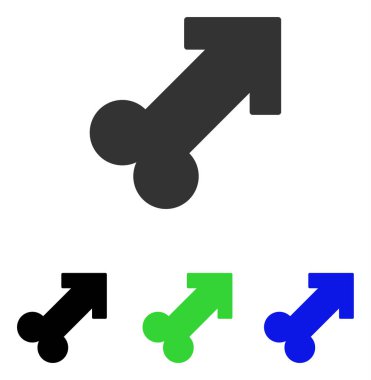 Erkek cinsel sembolü düz vektör simgesi