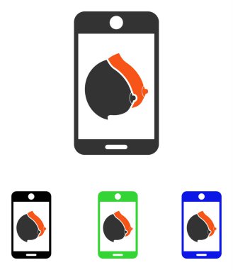 Mobil erotik memeler düz vektör simgesi