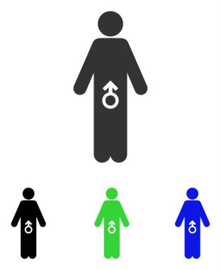 Erkek Potence düz vektör simgesi