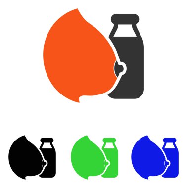 Anne süt düz vektör simgesi