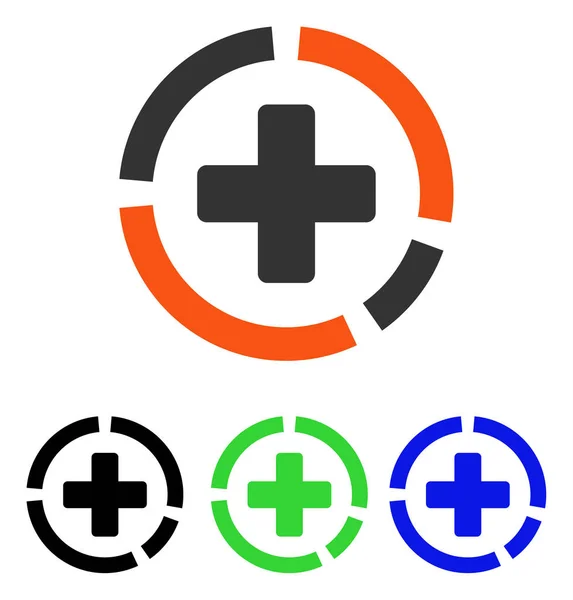 Diagrama de cuidados de saúde Flat Vector Icon — Vetor de Stock