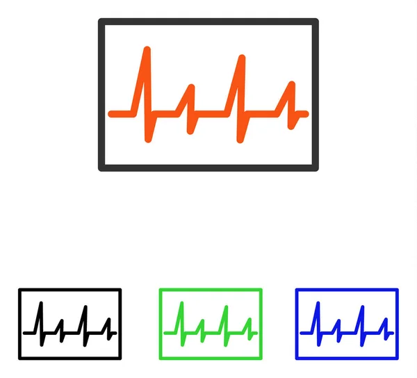 Cardiogram platte vector icoon — Stockvector